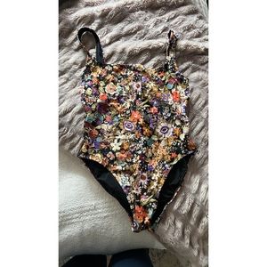 Madewell Floral One Piece - Size L